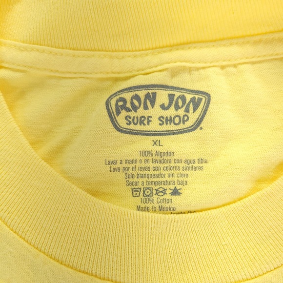 Ron Jon Surf Shop Shirt Mens XL Yellow I Don't Do Mornings Cozumel Shark Graphic - Picture 5 of 11